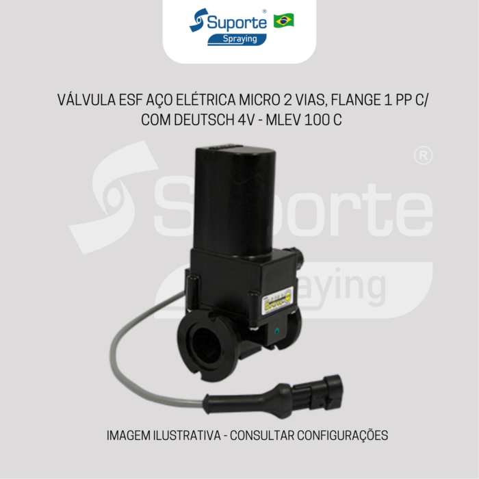 VÁLVULA ESF AÇO ELÉTRICA  MICRO 2 VIAS, FLANGE 1 PP C/ COM DEUTSCH 4V - MLEV 100 C